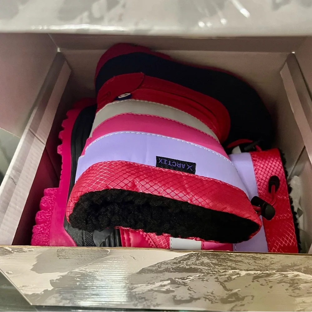 Arctix Kids' Patrol Winter Boots in Fuchsia, Purple, Black and Gray Sz 12